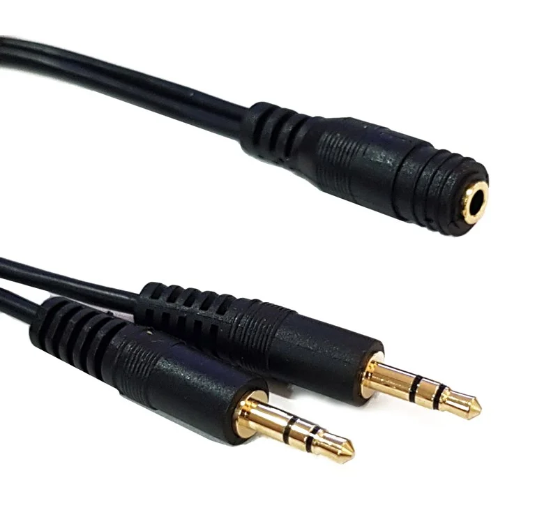 Φωτογραφία προϊόντος: POWERTECH καλώδιο 3.5mm σε 2x 3.5mm CAB-J028, 0.20m, μαύρο