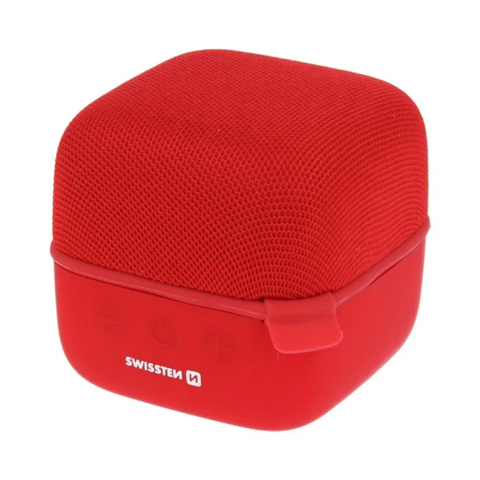 Φωτογραφία προϊόντος: Φορητό ηχείο Bluetooth 10W Cube με υποδοχή MicroSD Swissten SW52107001 Κόκκινο
