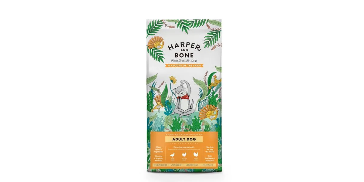 Φωτογραφία προϊόντος: HARPER AND BONE Ξηρά τροφή για ενήλικες σκύλους Medium/Large Flavours Farm 2kg