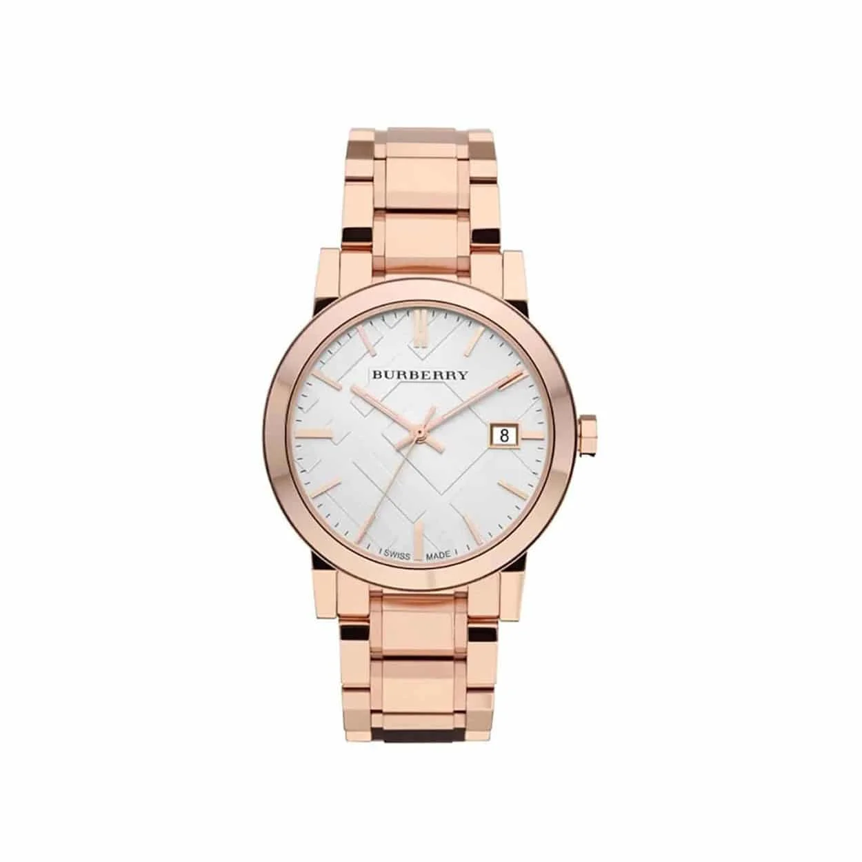 Φωτογραφία προϊόντος: Burberry White Check Pattern Dial Rose Gold-plated Unisex Watch