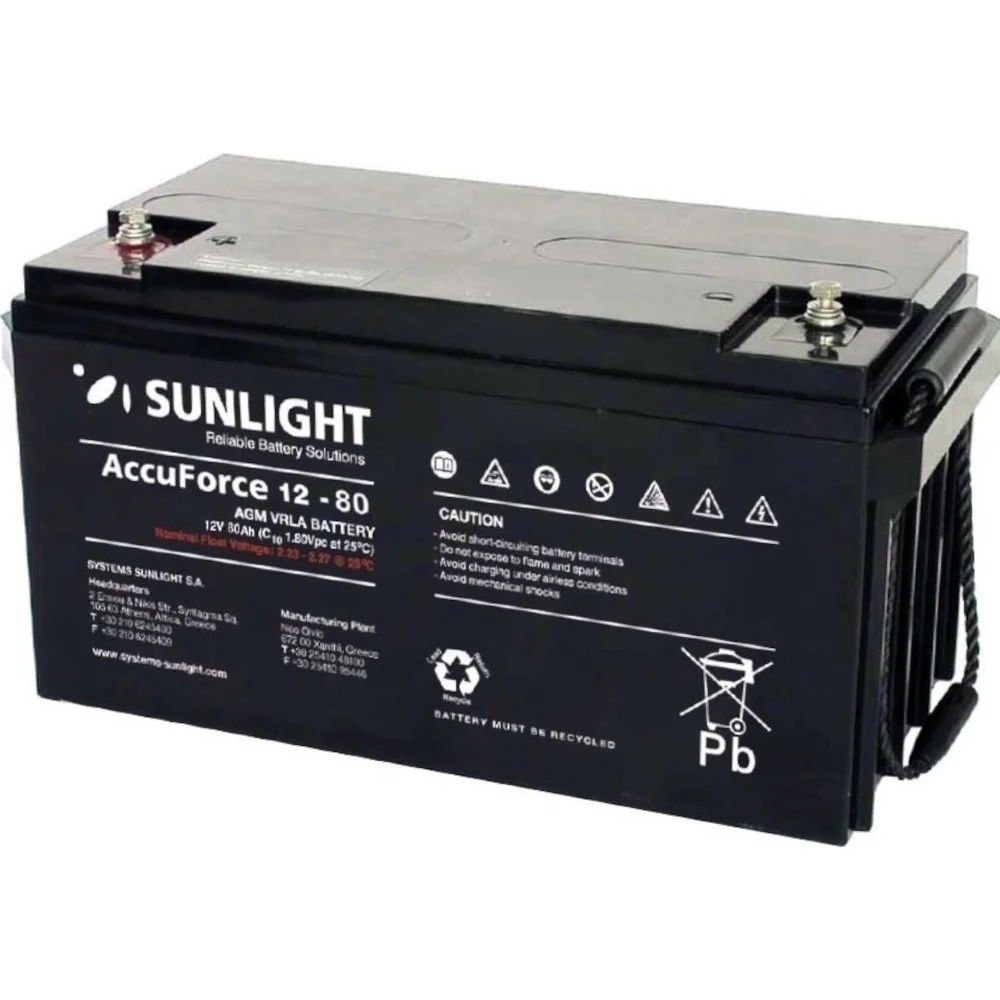 Φωτογραφία προϊόντος: Μπαταρία VRLA Sunlight ACCUFORCE12-80 12V 80Ah