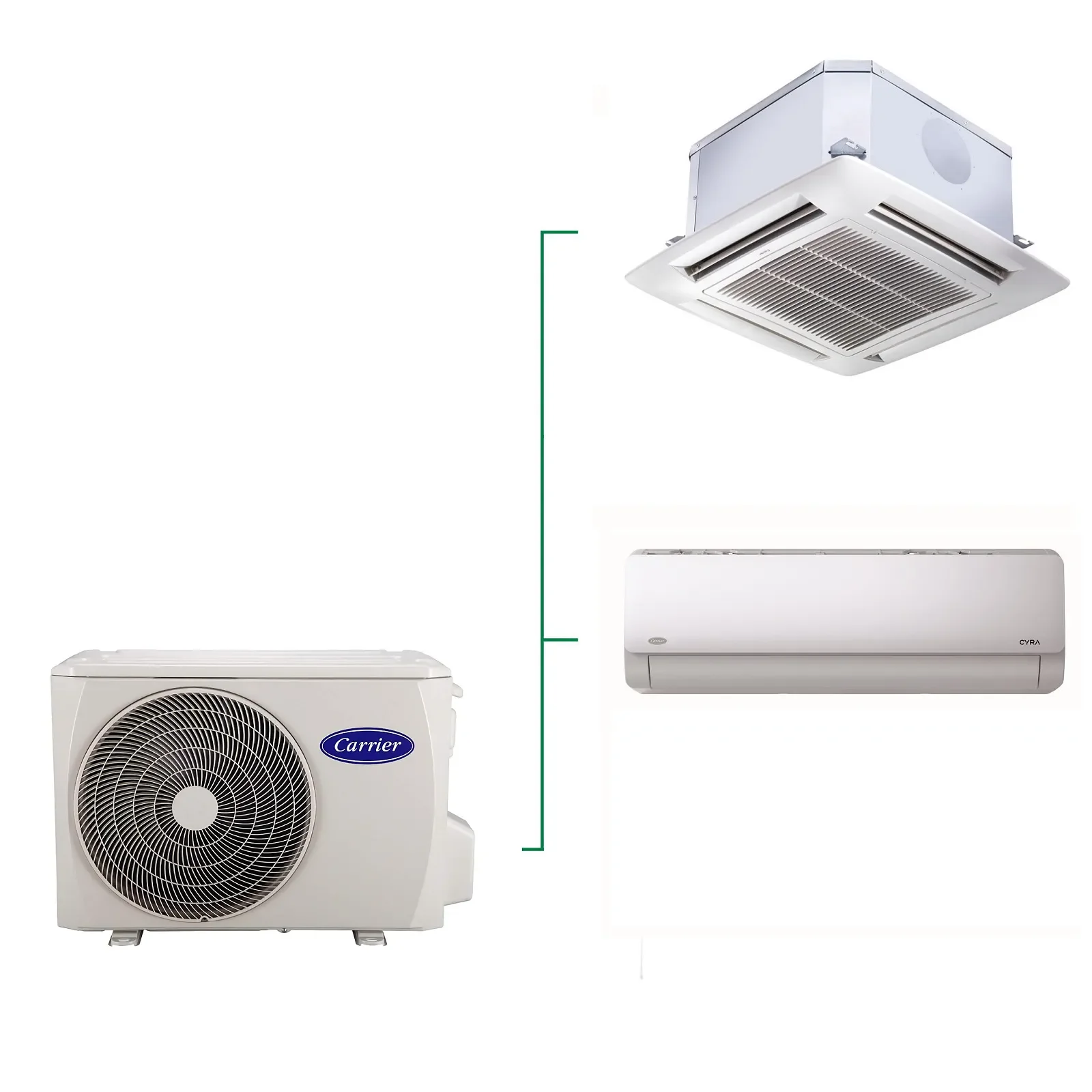 Φωτογραφία προϊόντος: Κλιματιστικό Multi Inverter CARRIER 3:1 38QUS 027 D8S3-1 με ΕΣ. CYRA 9.000 BTU + Κασέτα 18.000BTU