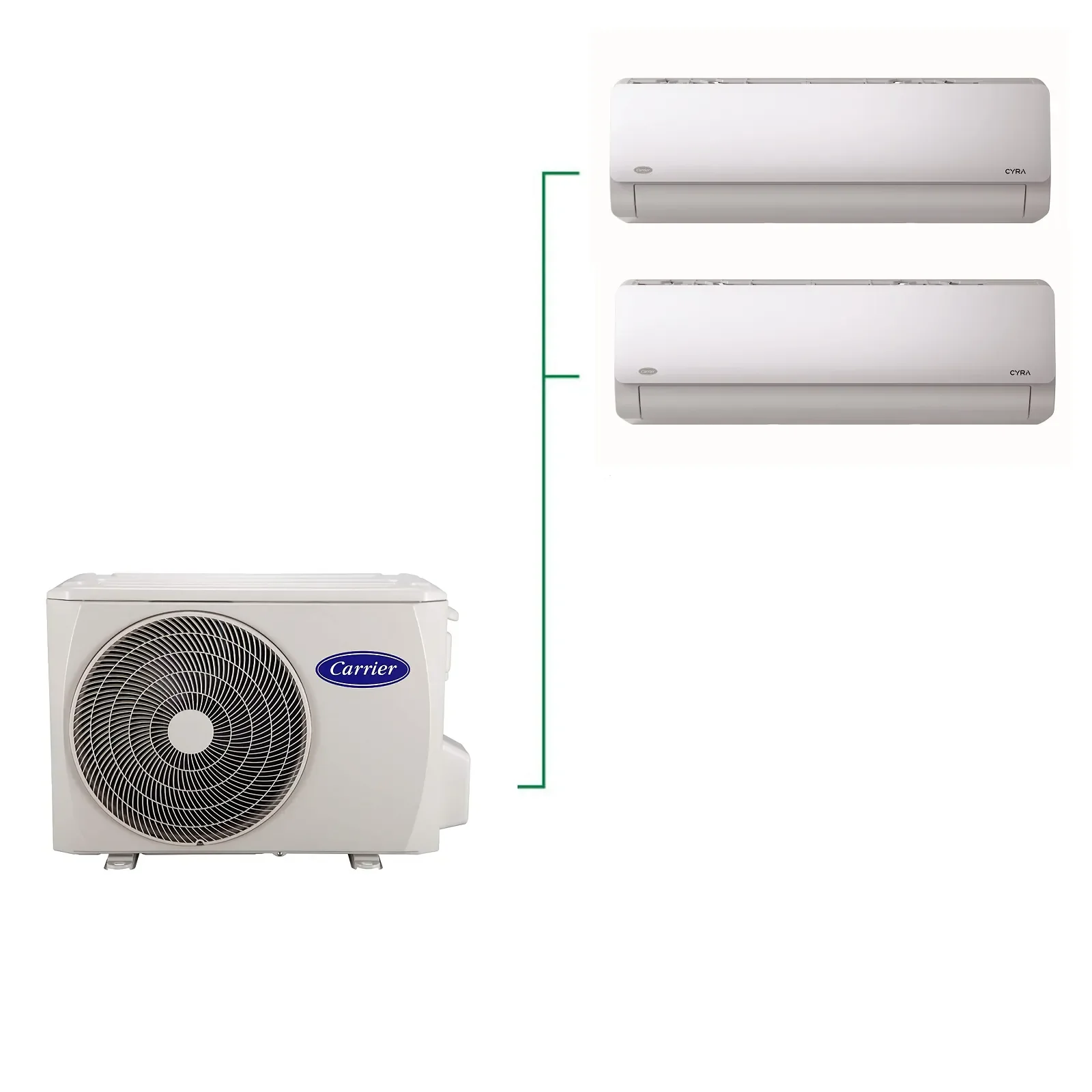 Φωτογραφία προϊόντος: Κλιματιστικό Multi Inverter CARRIER 3:1 38QUS 027 D8S3-1 με 2 ΕΣ. CYRA 12.000 BTU