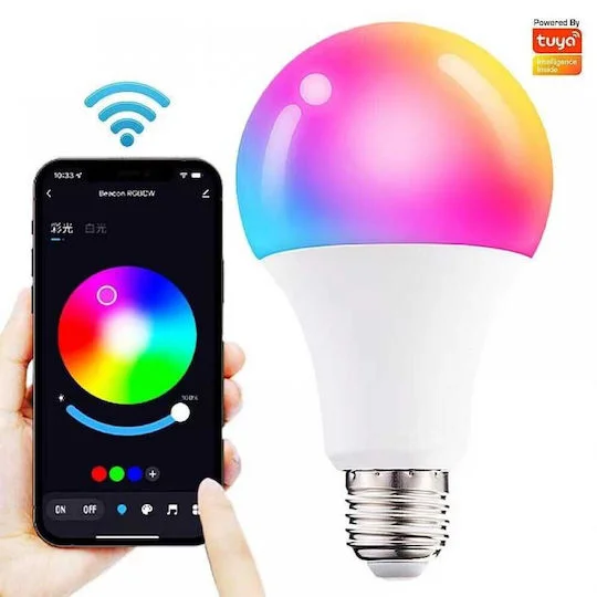 Φωτογραφία προϊόντος: Smart Λάμπα LED 15W για Ντουί E27 και Σχήμα A70 RGB 850lm