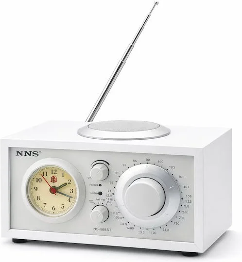 Φωτογραφία προϊόντος: NS‑808BT-W Retro Φορητό Ραδιόφωνο Επαναφορτιζόμενο με Bluetooth και USB Λευκό