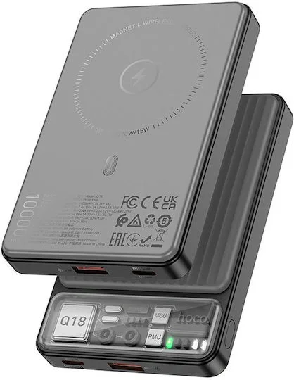 Φωτογραφία προϊόντος: Hoco Q18 MagSafe Power Bank 10000mAh 22.5W με Θύρα USB-A και Θύρα USB-C Power Delivery Μαύρο