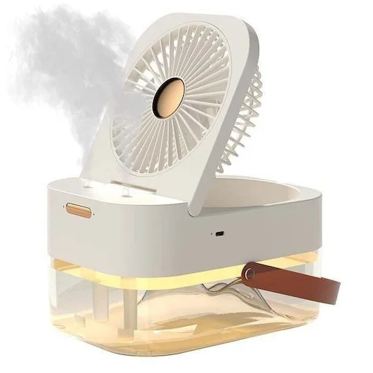 Φωτογραφία προϊόντος: 2-in-1 Portable Fan Air Purification Humidification Water Tank 3 Speed Levels 12.5 X 22 X 16 Cm