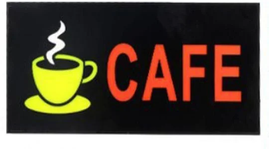 Φωτογραφία προϊόντος: Πινακίδα Cafe Επιγραφή LED Μονής Όψης 43x23cm SDS-23769