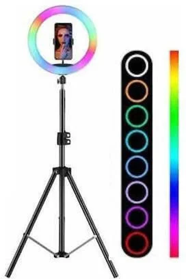 Φωτογραφία προϊόντος: RGB Ring Light MJ33 RGB 33cm 3000-6000K με Τρίποδο Δαπέδου και Βάση για Κινητό