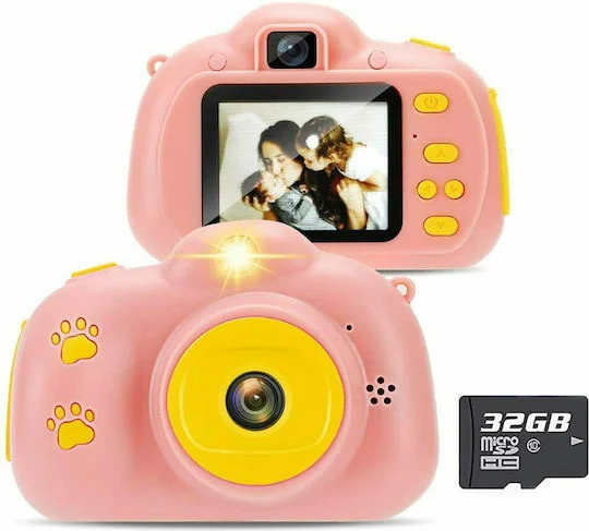 Φωτογραφία προϊόντος: Funny Kids Cams Compact Φωτογραφική Μηχανή 3MP με Οθόνη 2" Ροζ XP-085