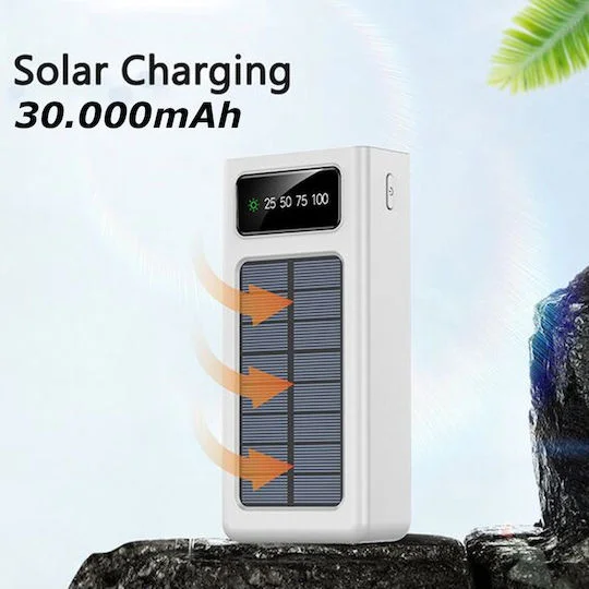 Φωτογραφία προϊόντος: Treqa TR-957 Ηλιακό Power Bank 30000mAh Λευκό