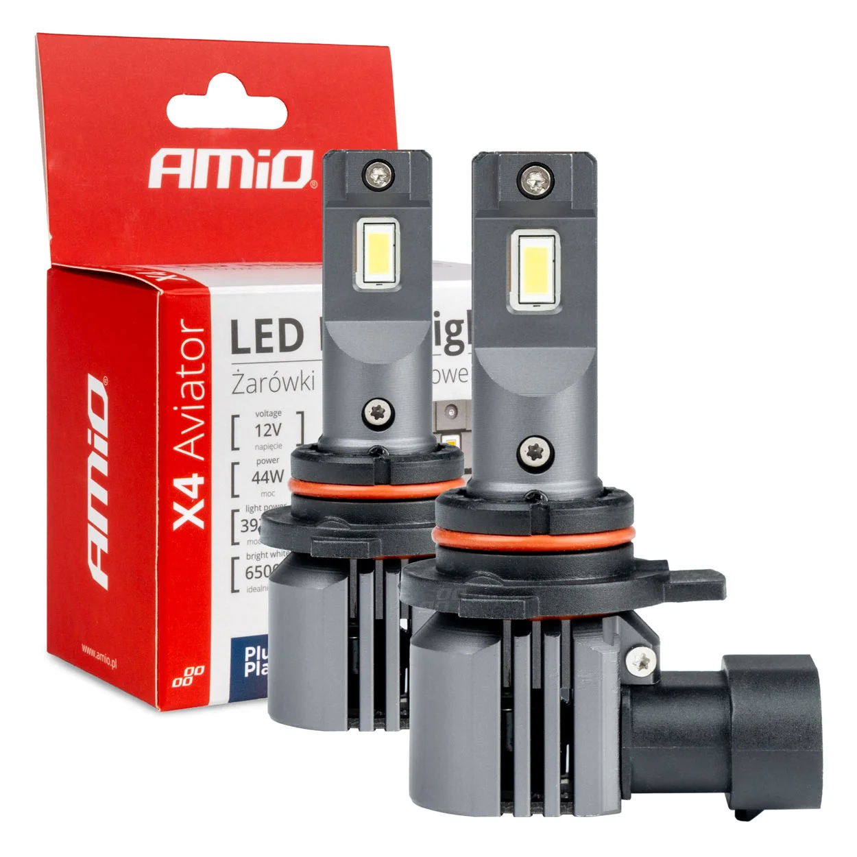 Φωτογραφία προϊόντος: AMIO ΛΑΜΠΕΣ LED HIR2 12V 44W 6.500K 3.936lm X4 SERIES AVIATOR PLUG & PLAY ΑΜΙΟ - 2 ΤΕΜ.