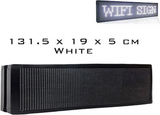 Φωτογραφία προϊόντος: LED Κυλιόμενη Πινακίδα Wifi με Λευκό Φωτισμό Μονής Όψης 220V 131x19x5cm 17959016