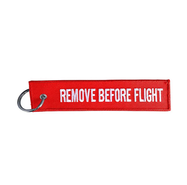 Φωτογραφία προϊόντος: Μπρελοκ Κλειδιων Remove Before Flight Κοκκινο Υφασμα