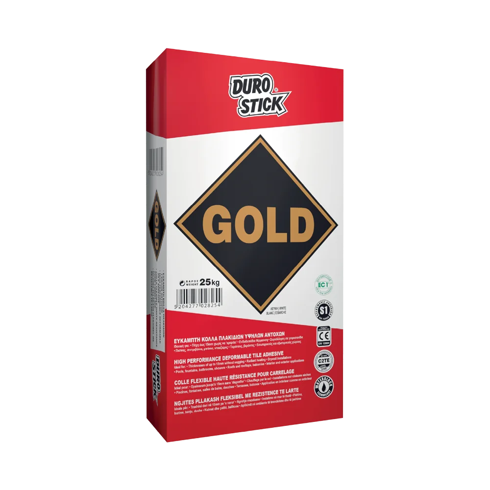 Φωτογραφία προϊόντος: Durostick Gold Εύκαμπτη κόλλα πλακιδίων υψηλών αντοχών Λευκή 5 kg
