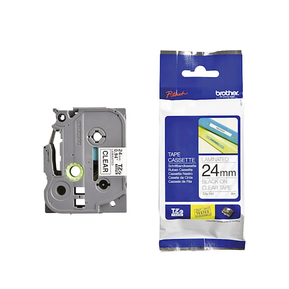 Φωτογραφία προϊόντος: Brother Labels Brother P-Touch Black on Transparent 8m x 24mm (TZE151) (BROTZE151)