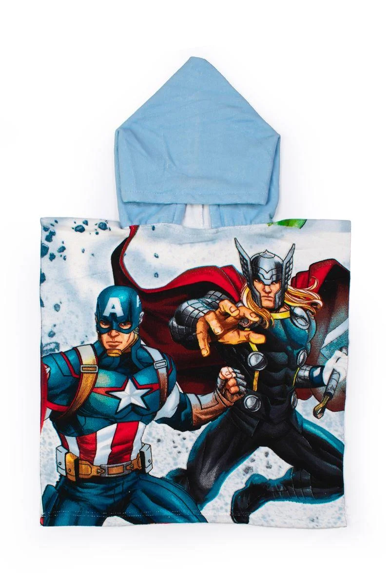 Φωτογραφία προϊόντος: DIMcol Πόντσο Θαλάσσης Quick Dry Marvel Avengers 40 50X100 Ice Blue 100% Microfiber