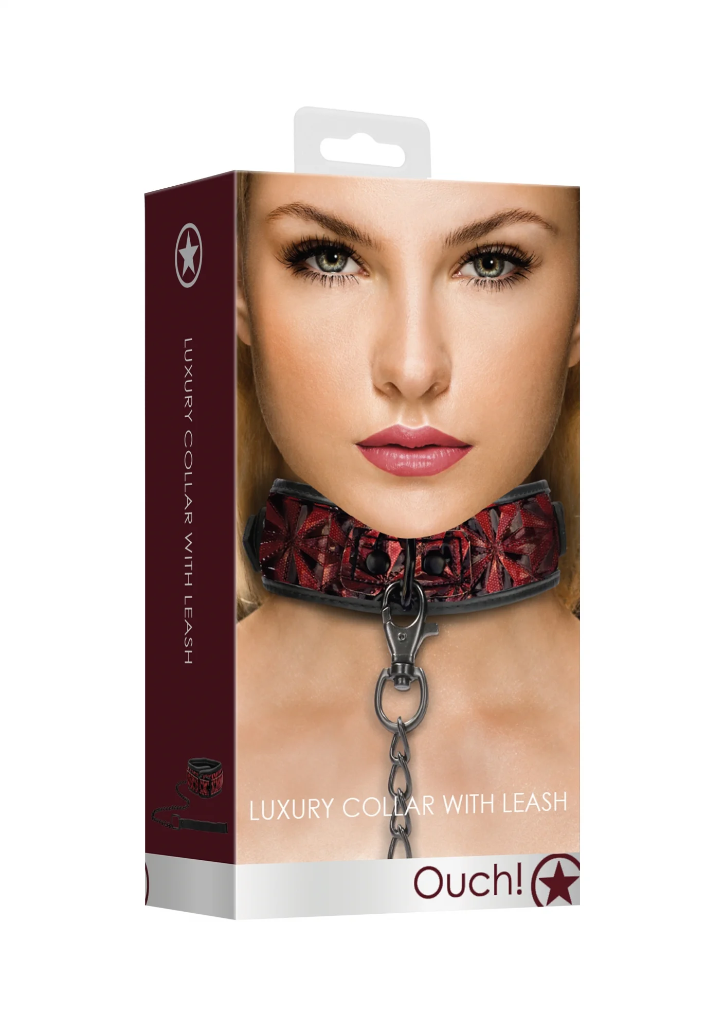 Φωτογραφία προϊόντος: Collar with Leash με διαμαντένια σχήματα - Καφέ