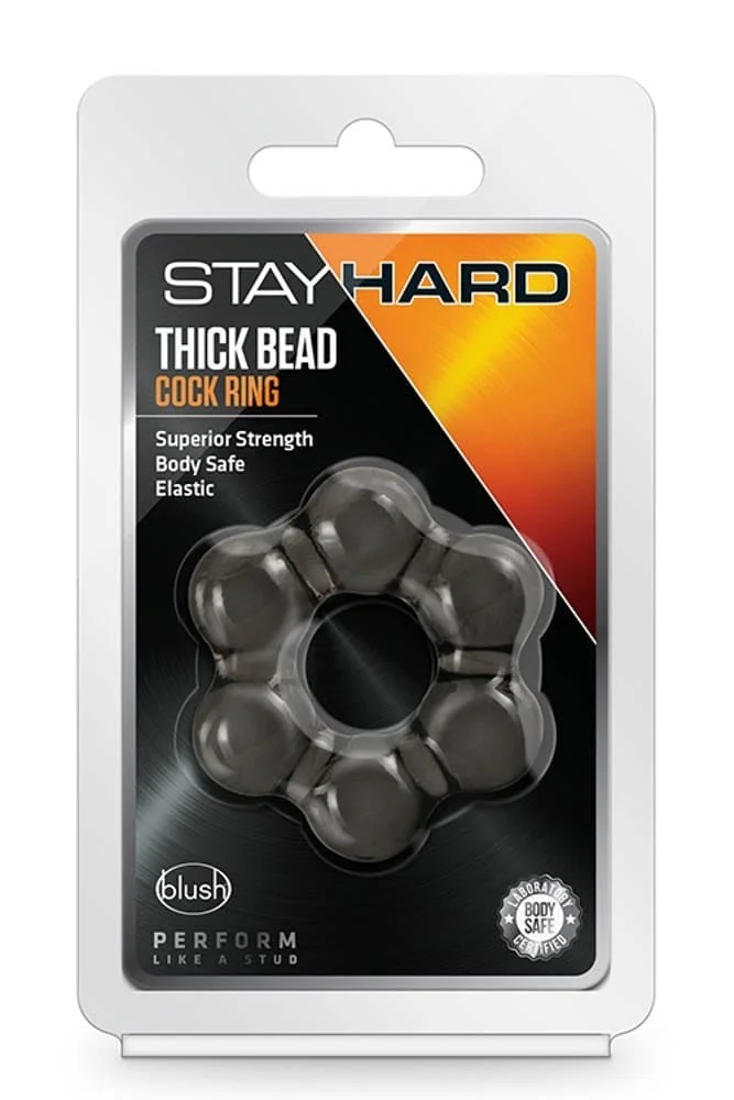 Φωτογραφία προϊόντος: STAY HARD THICK BEAD COCK RING BLACK