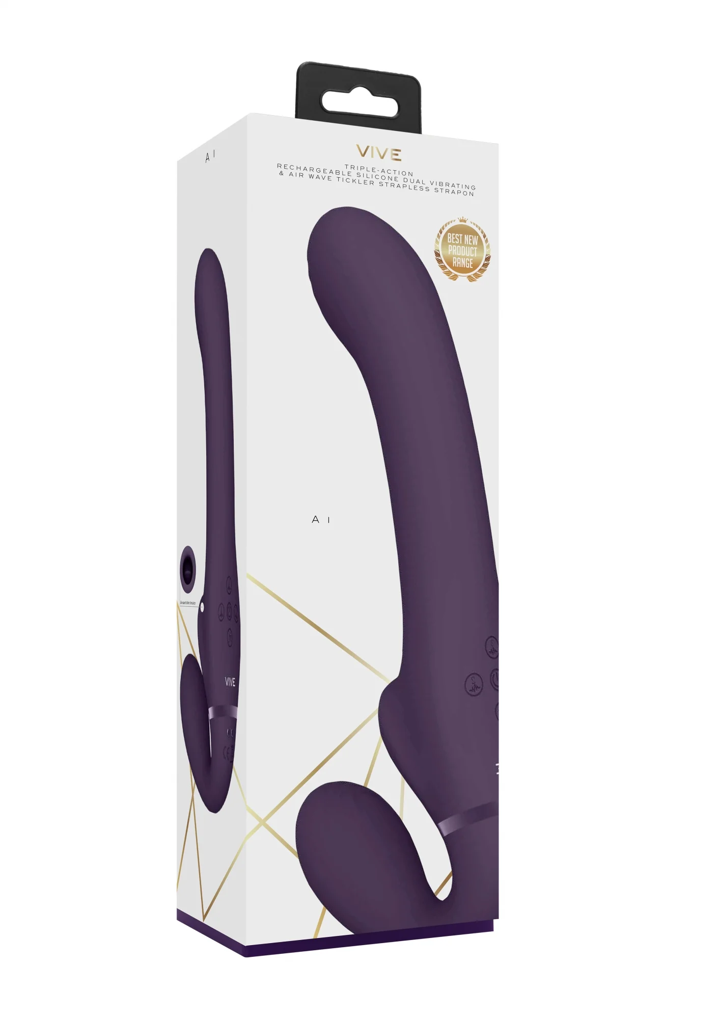 Φωτογραφία προϊόντος: Ai - Dual Vibrating +amp; Air Wave Strapless Strapon - Μωβ