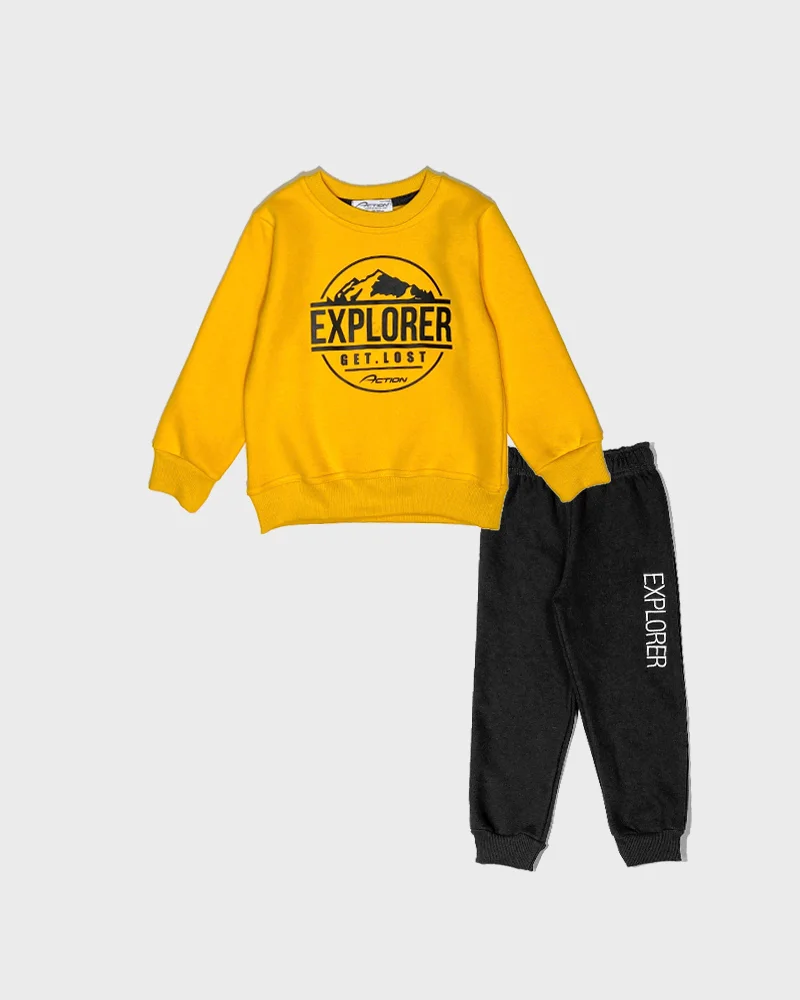 Φωτογραφία προϊόντος: Action Sportswear by Cotton Planet ΣΕΤ ΦΟΡΜΑ EXPLORER ΚΙΤΡΙΝΟ - ΜΑΥΡΟ