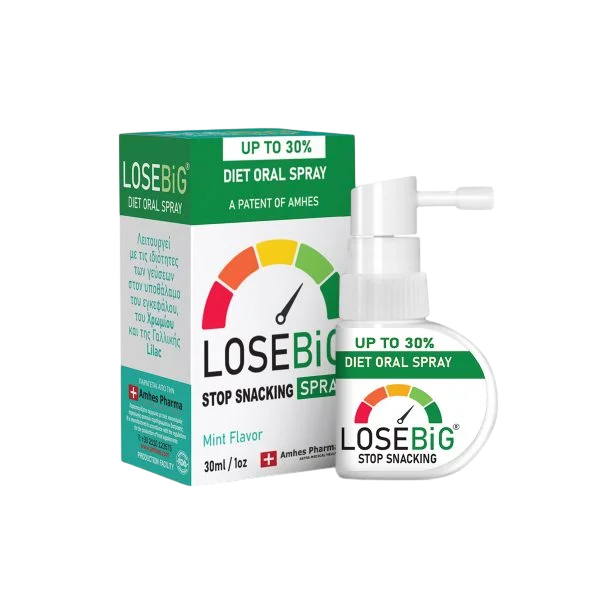Φωτογραφία προϊόντος: EIFRON LOSEBIG Diet Oral Spray Stop Snacking Συμπλήρωμα Διατροφής για Σταμάτημα του Τσιμπολογήματος με Γεύση Μέντα 30ml