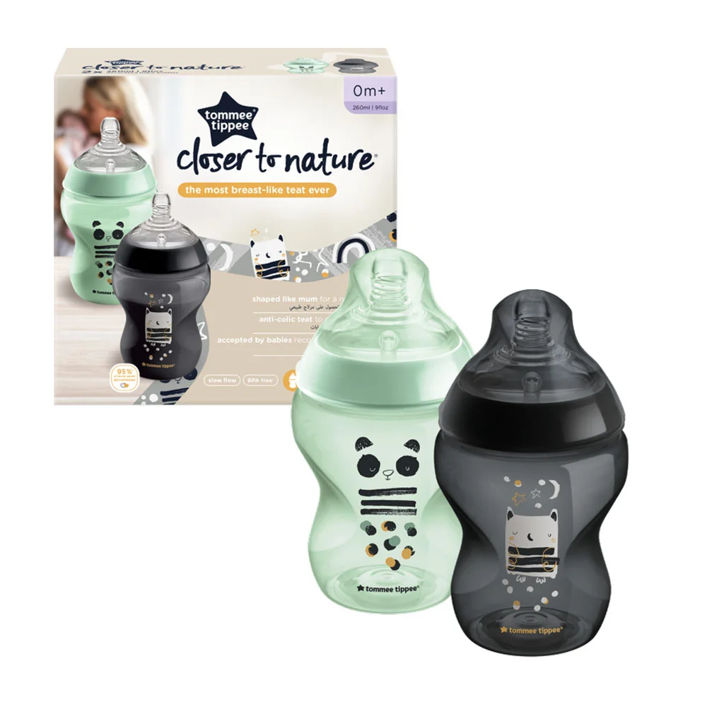 Φωτογραφία προϊόντος: Μπιμπερό Tommee Tippee CTN Μικρής Ροής Panda +amp; Owl 260ml 2 τεμ. 0m+