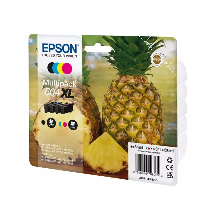 Φωτογραφία προϊόντος: Epson 604XL Γνήσιο Πακέτο 4 Μελανιών Εκτυπωτή InkJet Κίτρινο / Κυανό / Ματζέντα / Μαύρο (C13T10H64010)
