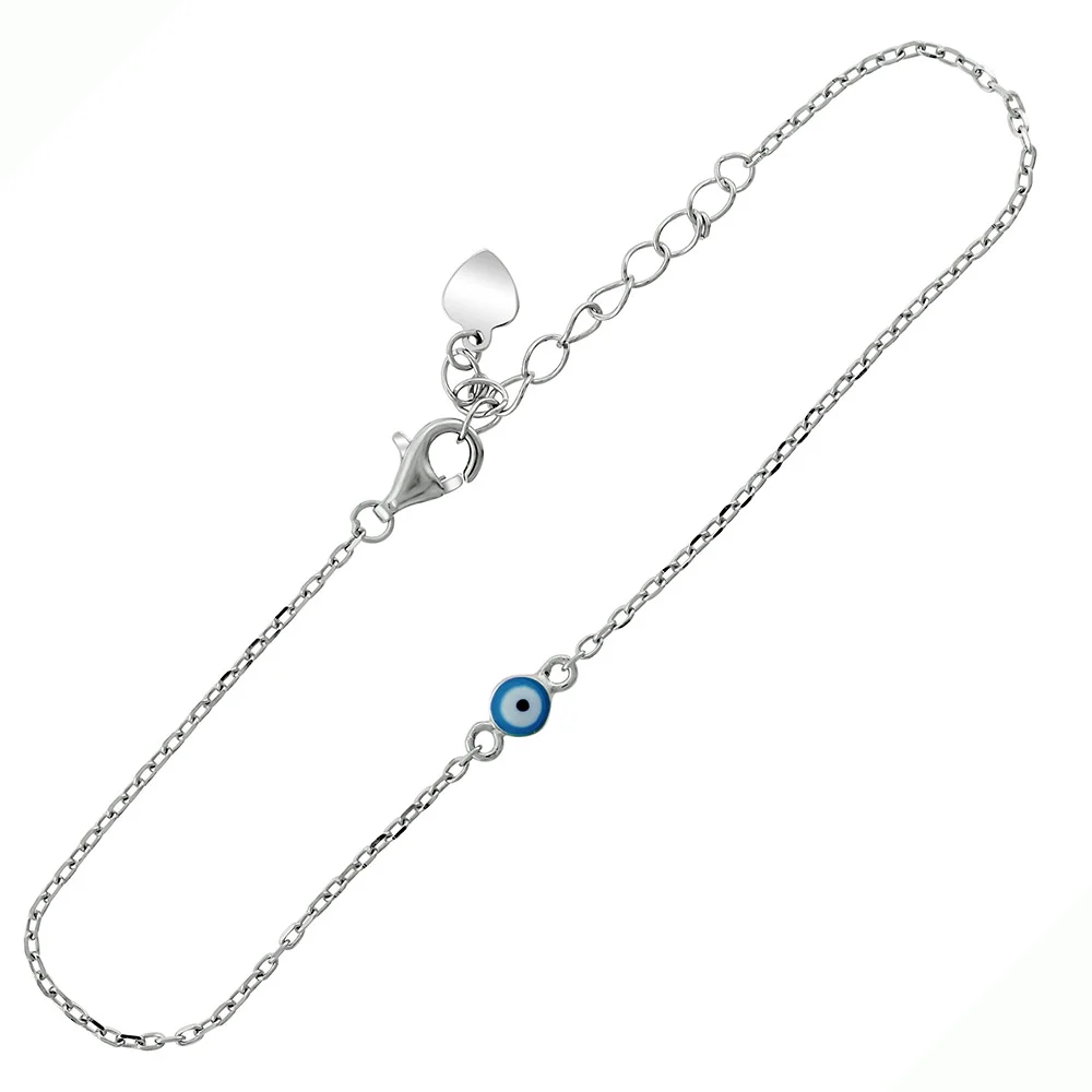 Φωτογραφία προϊόντος: e-w. Silver Βραχιόλι Ασημένιο Γαλάζιο Ματάκι