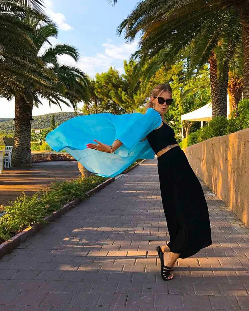 Φωτογραφία προϊόντος: Γυναικείο καφτάνι light blue 65% βισκοζη