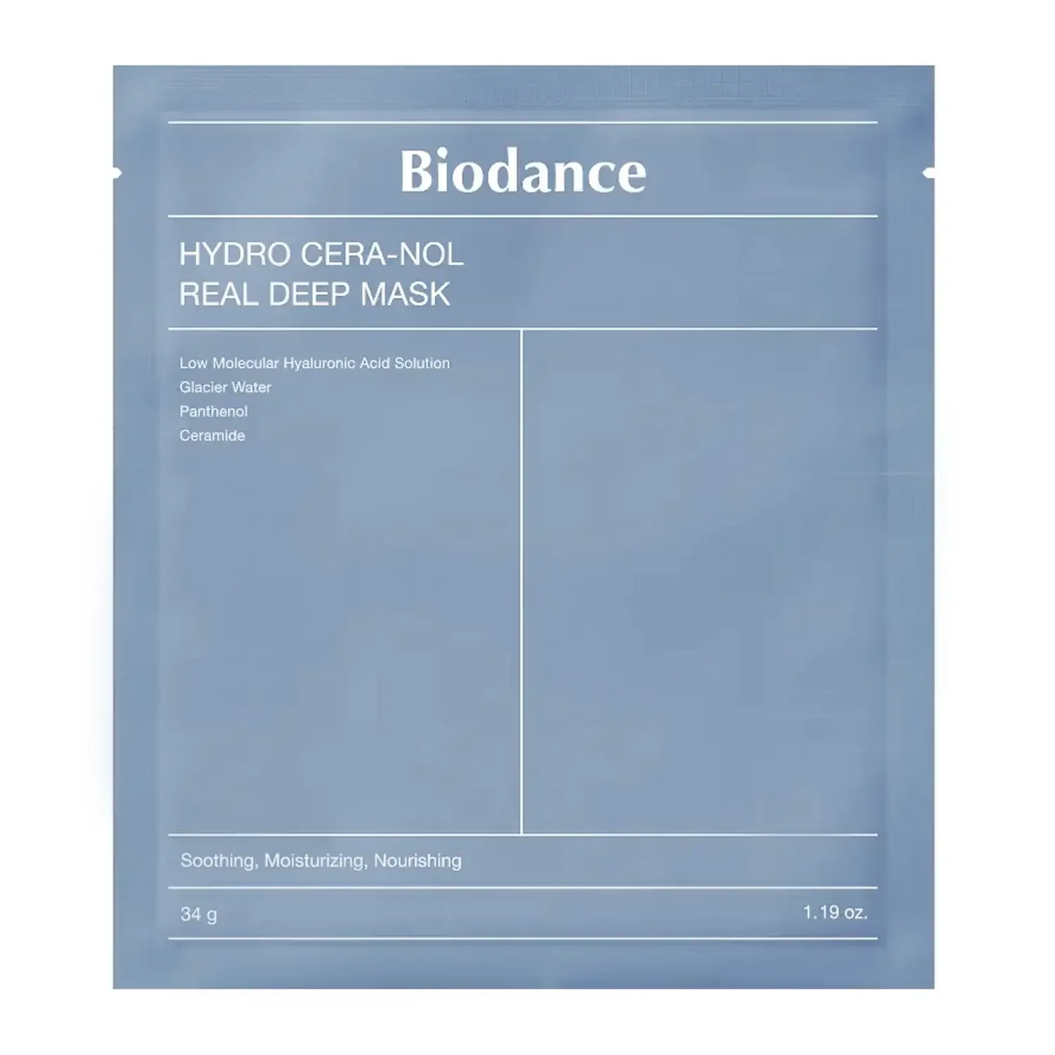 Φωτογραφία προϊόντος: Biodance Hydro Cera-nol Real Deep Μάσκα Προσώπου για Ενυδάτωση 34gr - 1 τμχ