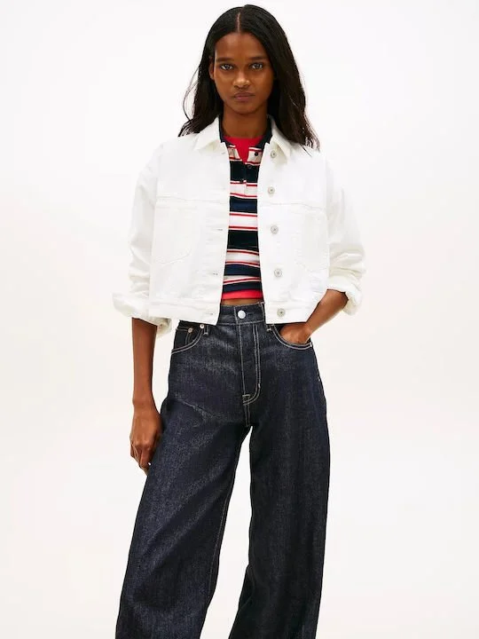 Φωτογραφία προϊόντος: Tommy Jeans Γυναικείο OVERSIZE CROP TRCKR JACKET FLAG DW0DW21979-1D0(Λευκό)