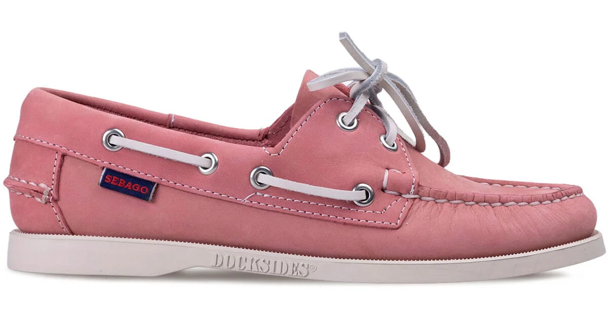 Φωτογραφία προϊόντος: ΓΥΝΑΙΚΕΙΑ BOAT LOAFERS SEBAGO PINK/WHITE DOCKSIDES PORTLAND NUBUCK 74121SW A22