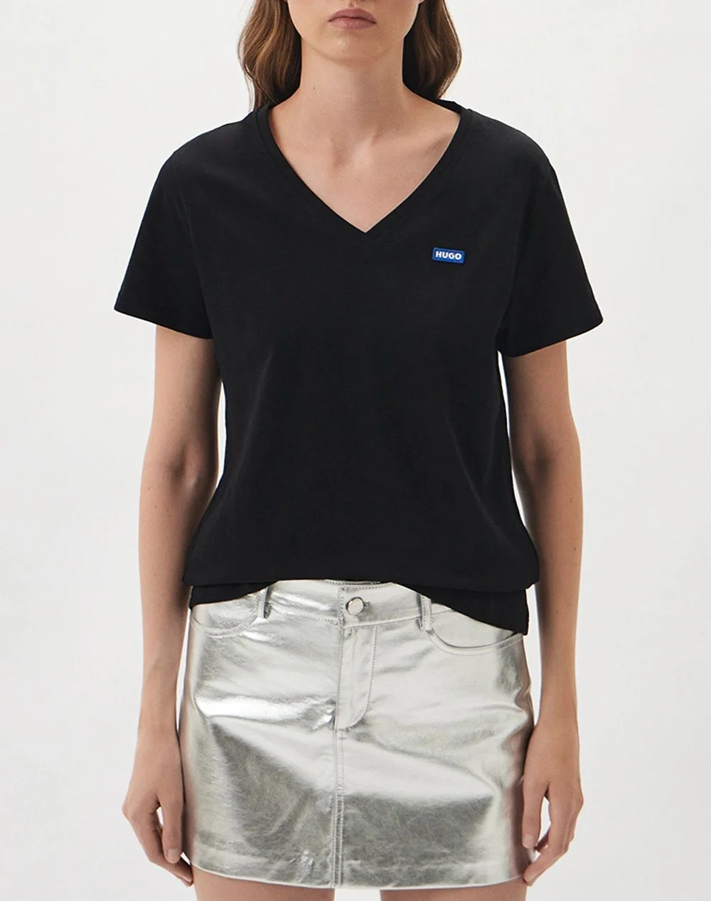 Φωτογραφία προϊόντος: HUGO CLASSIC V-NECK LOGO T-SHIRT WOMEN HUGO ΜΑΥΡΟ (50513667-001)