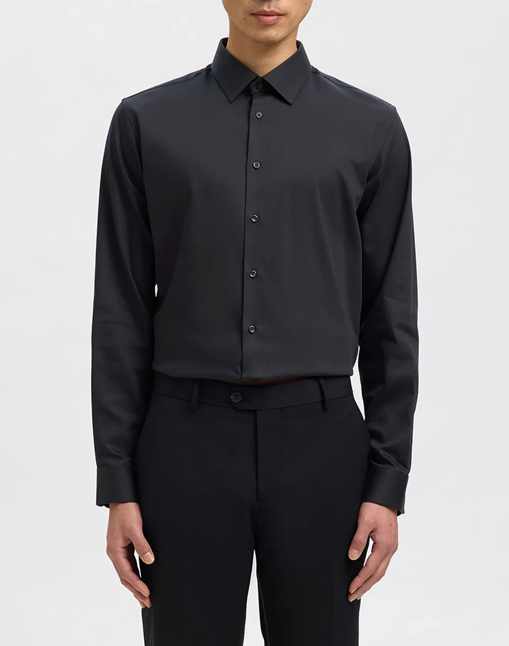 Φωτογραφία προϊόντος: SELECTED FILIP PERFORMANCE LONGSLEEVE SLIM SHIRT MEN SELECTED ΜΑΥΡΟ (16092939-BLACK)