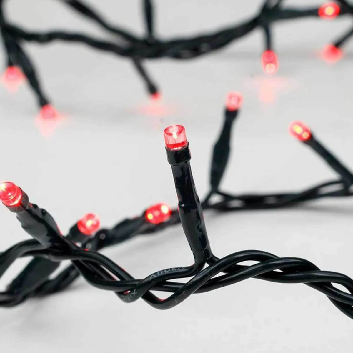 Φωτογραφία προϊόντος: 100 Λαμπάκια LED Κόκκινα 3mm με Προγράμματα, Σειρά, Πράσινο Καλώδιο Ρεύματος 4.95m Eurolamp (600-11505)