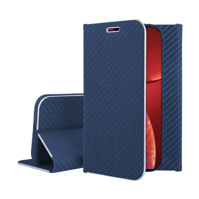 Φωτογραφία προϊόντος: Θήκη Forcell Luna Carbon Wallet Case Πορτοφόλι με Δυνατότητα Stand - Blue (iPhone 13)