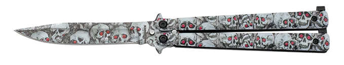 Φωτογραφία προϊόντος: ΣΟΥΓΙΑΣ Albainox Albainox steel balisong. 3D Skulls