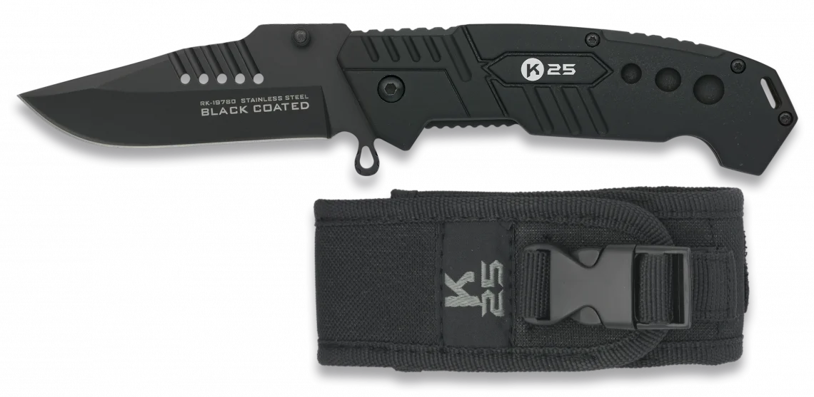 Φωτογραφία προϊόντος: ΣΟΥΓΙΑΣ K25, Tactical pocket knife, BLACK COATED, 19780