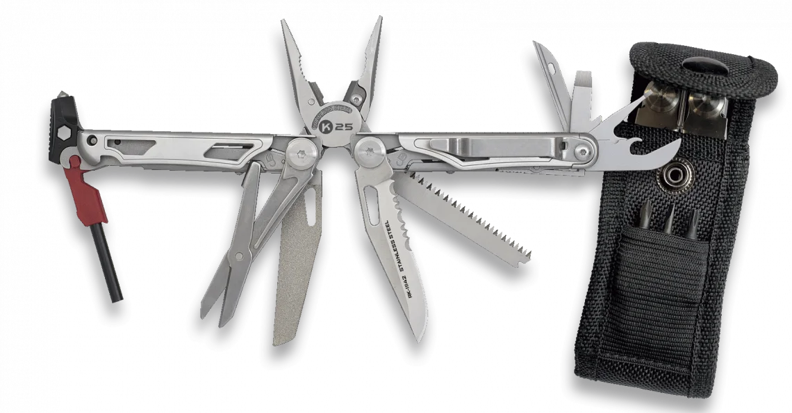Φωτογραφία προϊόντος: ΠΟΛΥΕΡΓΑΛΕΙΟ K25, 17tools, Λάμα 7Cr17Mov, 11142