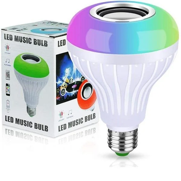 Φωτογραφία προϊόντος: OEM Λάμπα μουσικής LED Bluetooth4.0 Φωτιστικό Ηχείο- Πολυχρωμία που αλλάζει E27 Λάμπα LED 12W AC110-240V με τηλεχειριστήριο