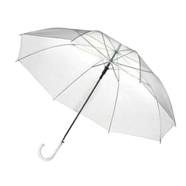Φωτογραφία προϊόντος: OEM Rain Αντιανεμική Χειροκίνητη Ομπρέλα Βροχής με Μπαστούνι Διαφανής A12019