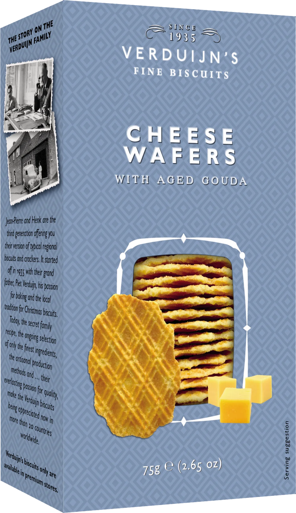Φωτογραφία προϊόντος: VERDUIJN S CHEESE WAFERS WITH AGED GOUDA 75gr