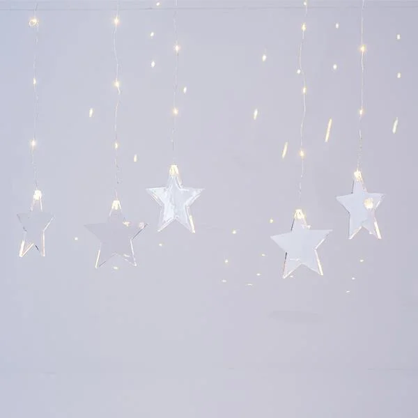 Φωτογραφία προϊόντος: ΚΟΥΡΤΙΝΑ, 47 MINI LED, 7 ΑΚΡΥΛΙΚΑ ΑΣΤΕΡΙΑ, 4,5V ΜΕΤΑΣΧΗΜΑΤΙΣΤΗΣ, ΑΣΗΜΙ ΧΑΛΚΟΣ, ΘΕΡΜΟ ΛΕΥΚΟ LED, ΠΡΟΕΚΤΑΣΗ ΠΑΡΟΧΗΣ 3m, 120x80cm 600-11247