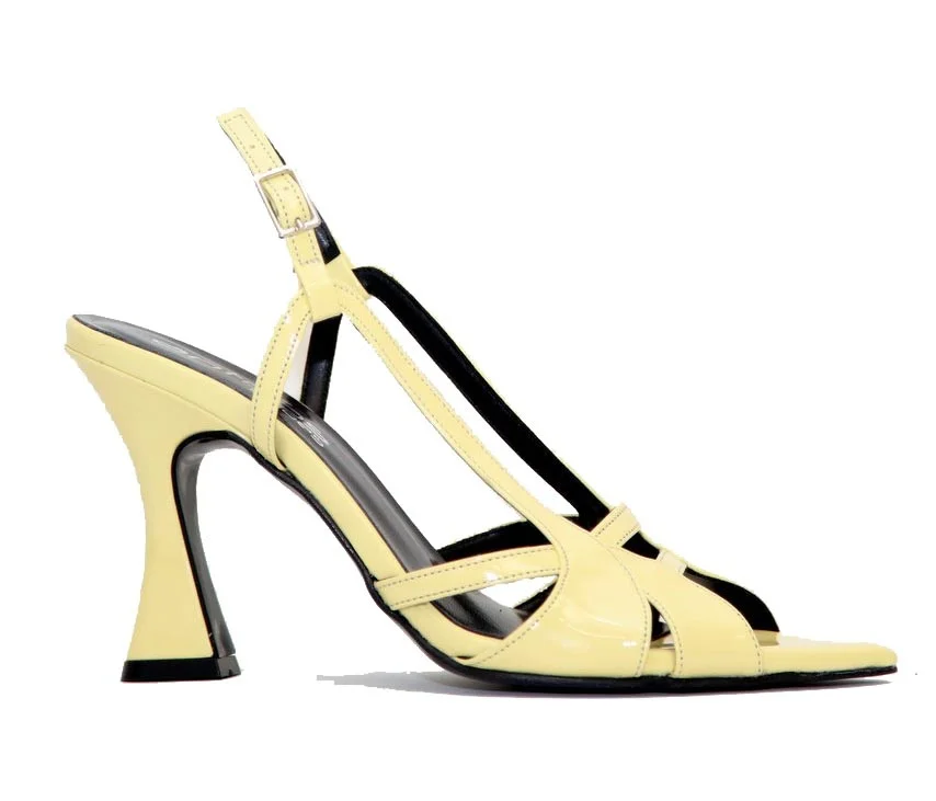 Φωτογραφία προϊόντος: Anteos Shoes 90730 Γυναικεία Πέδιλα από Συνθετικό Υλικό σε Κίτρινο Λουστρίνι χρώμα