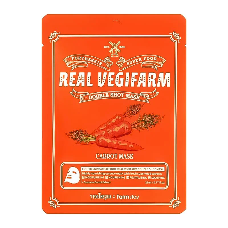 Φωτογραφία προϊόντος: Fortheskin Super Food Real Vegifarm Double Shot Mask Carrot 23ml