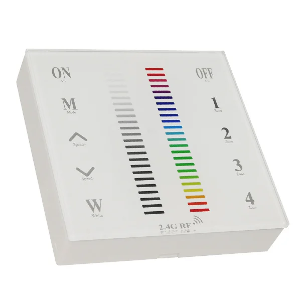 Φωτογραφία προϊόντος: Ασύρματο LED RGB Χειριστήριο Αφής και Τοίχου 2.4G RF Έως και 4 Διαφορετικά Groups DC GloboStar 73417
