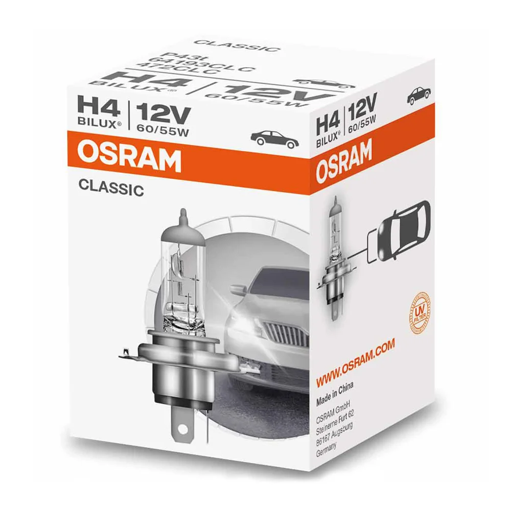Φωτογραφία προϊόντος: OSRAM CLASSIC H4 12V 60/55W P43t (64193CLC) 10τμχ