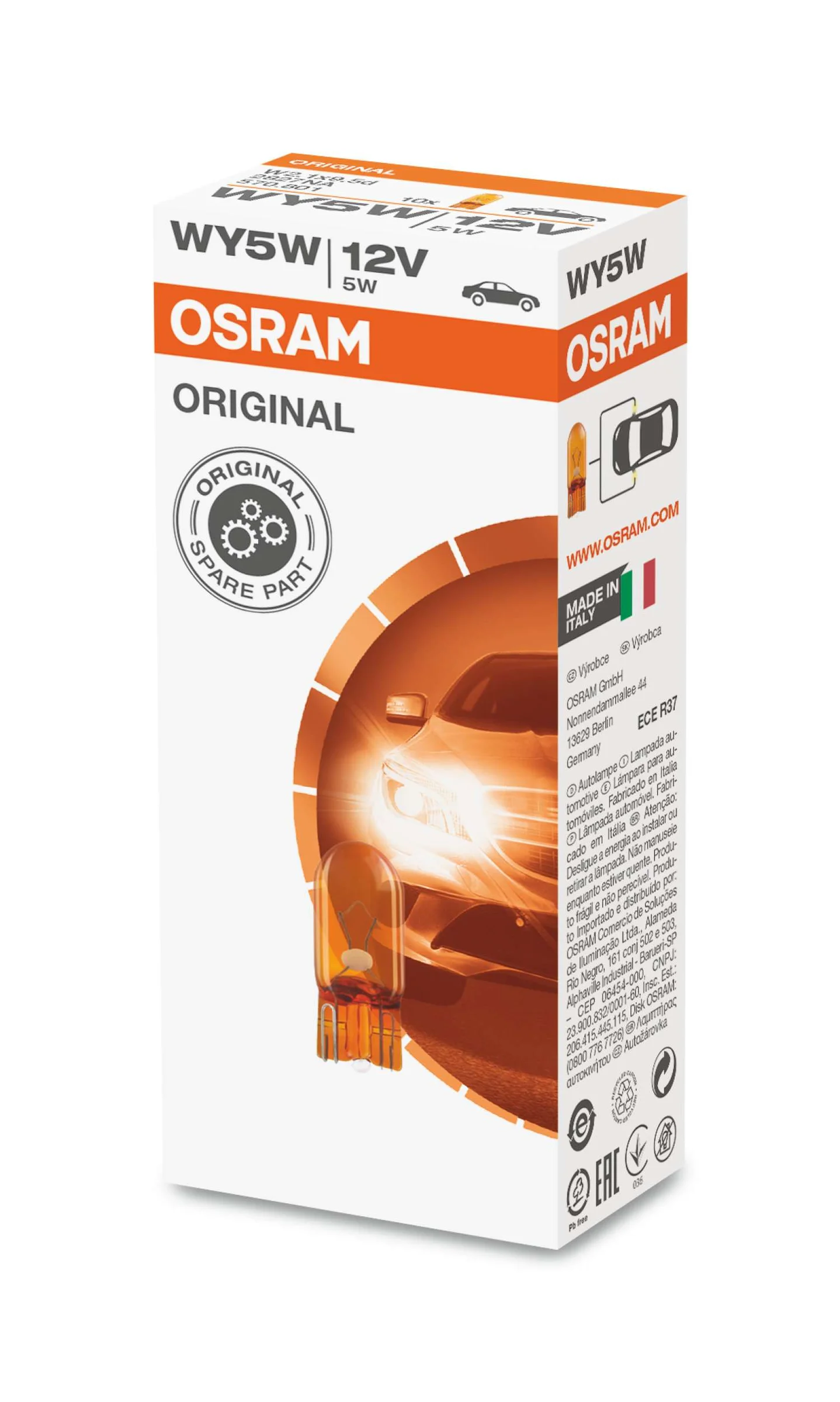 Φωτογραφία προϊόντος: OSRAM WY5W 12V 5W W2.1x9.5d Original Line (2827NA) 10τμχ