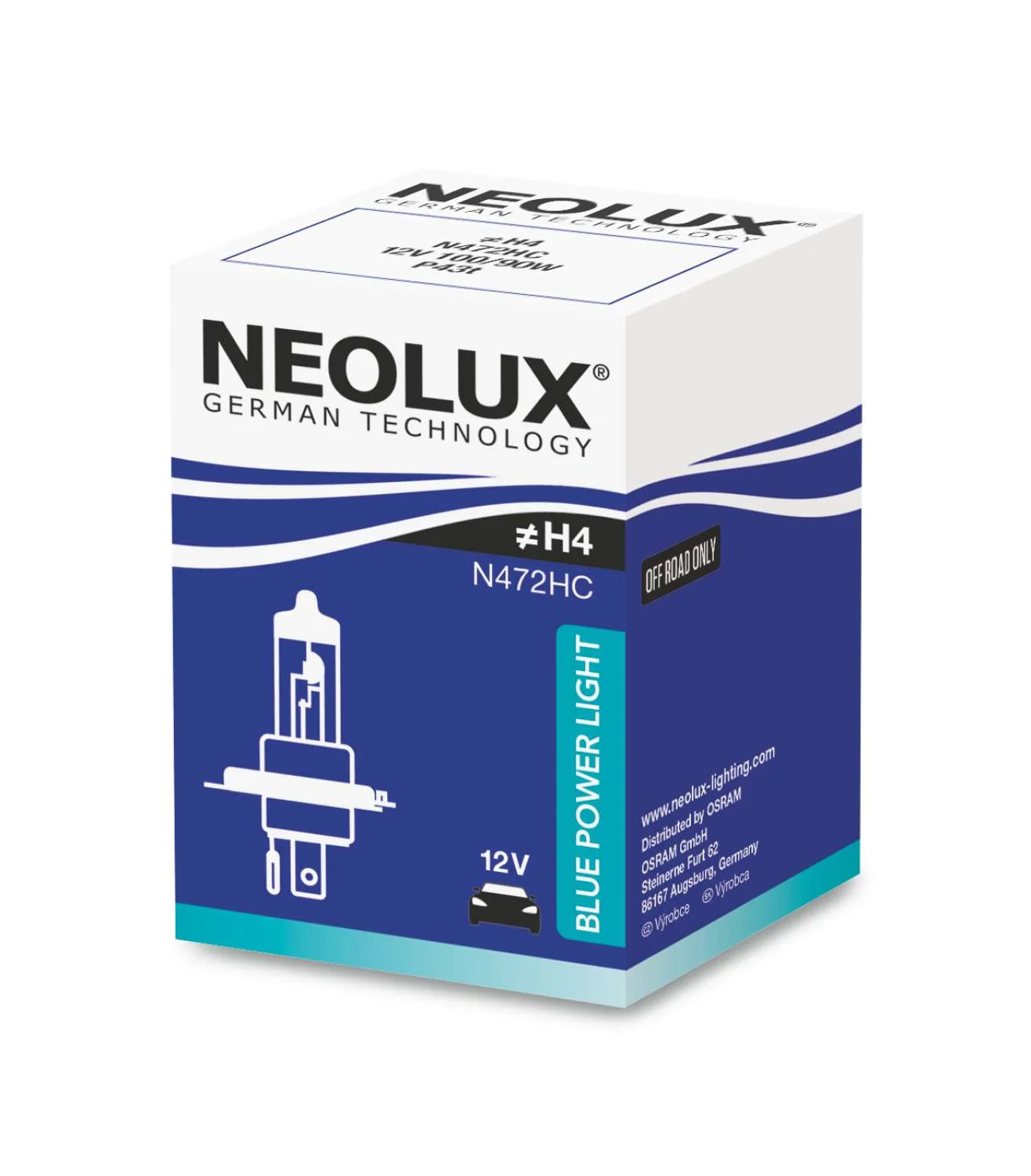 Φωτογραφία προϊόντος: NEOLUX H4 12V 100/90W Blue Power Light 5000K N472HC